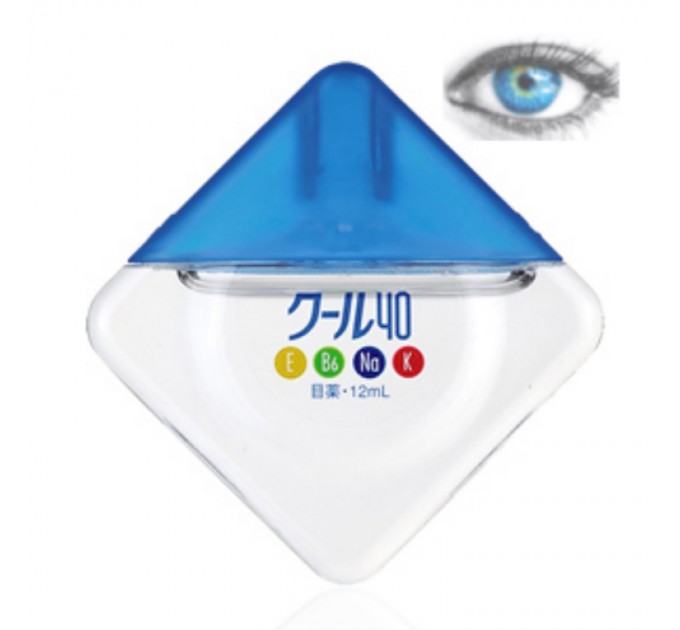 Японские капли для глаз витаминные, охлаждающие Rohto blue, 12 мл